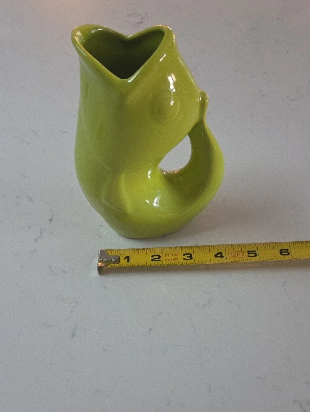 Ceramic Fish Accent Vase in Bright Lime Green 2006
